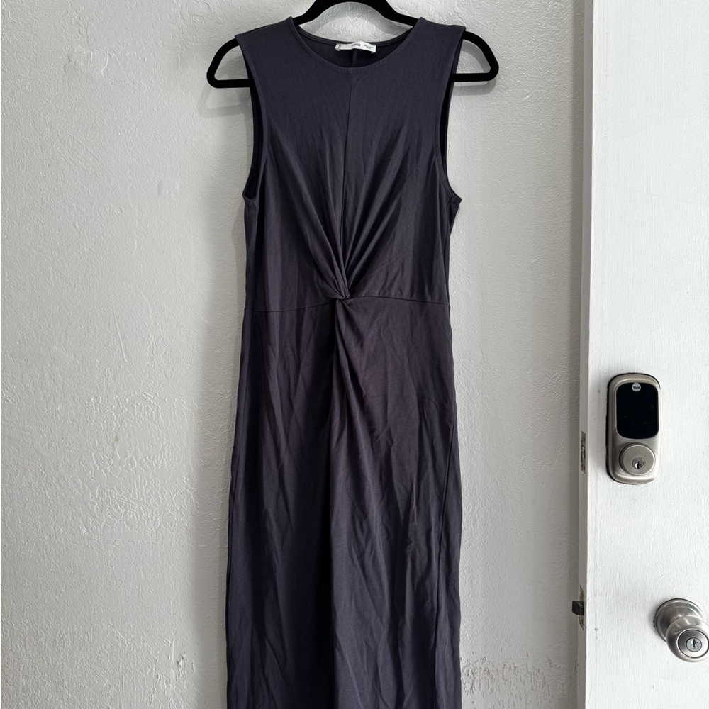 Mango Charcoal Sleeveless Midi Dress